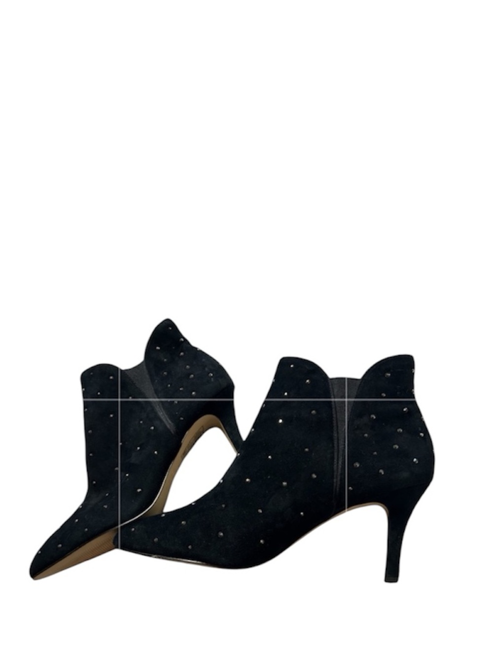 White House Black Market Laila Black Suede Rhinestone Ankle Boots